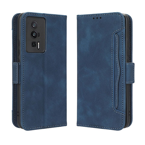 Coque Portefeuille Livre Cuir Etui Clapet BY3 pour Xiaomi Poco F5 Pro 5G Bleu