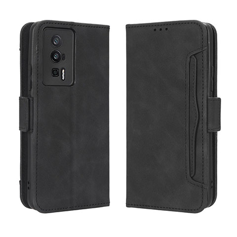 Coque Portefeuille Livre Cuir Etui Clapet BY3 pour Xiaomi Poco F5 Pro 5G Noir