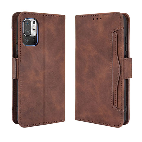 Coque Portefeuille Livre Cuir Etui Clapet BY3 pour Xiaomi POCO M3 Pro 5G Marron