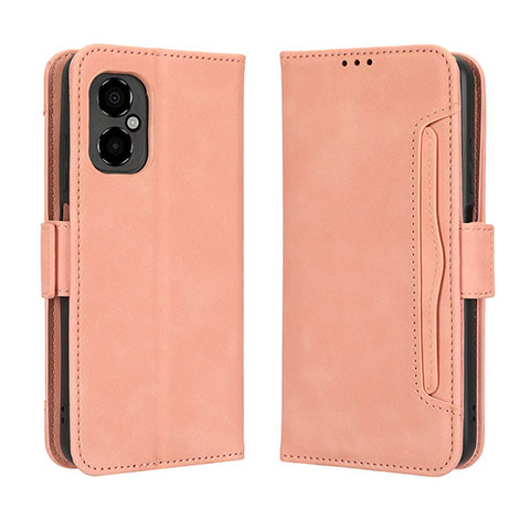 Coque Portefeuille Livre Cuir Etui Clapet BY3 pour Xiaomi Poco M4 5G Rose