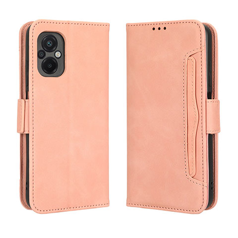 Coque Portefeuille Livre Cuir Etui Clapet BY3 pour Xiaomi Poco M5 4G Rose