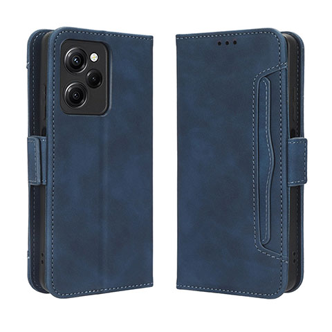 Coque Portefeuille Livre Cuir Etui Clapet BY3 pour Xiaomi Poco X5 Pro 5G Bleu