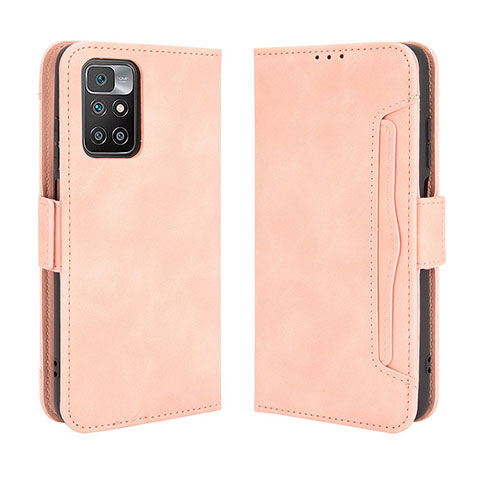 Coque Portefeuille Livre Cuir Etui Clapet BY3 pour Xiaomi Redmi 10 4G Rose