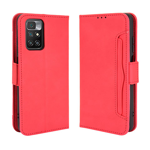 Coque Portefeuille Livre Cuir Etui Clapet BY3 pour Xiaomi Redmi 10 4G Rouge