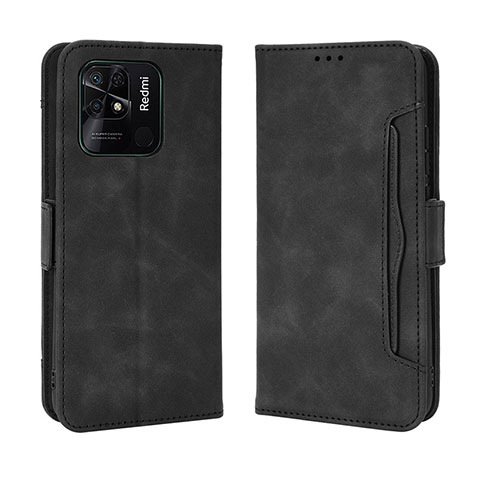 Coque Portefeuille Livre Cuir Etui Clapet BY3 pour Xiaomi Redmi 10 India Noir