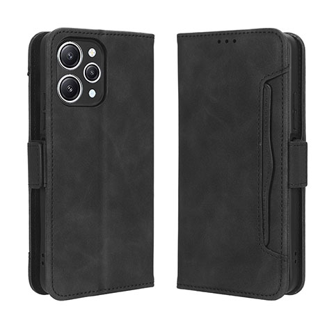 Coque Portefeuille Livre Cuir Etui Clapet BY3 pour Xiaomi Redmi 12 4G Noir