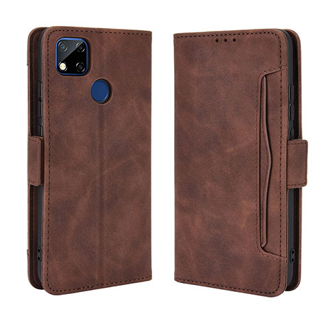 Coque Portefeuille Livre Cuir Etui Clapet BY3 pour Xiaomi Redmi 9 Activ Marron