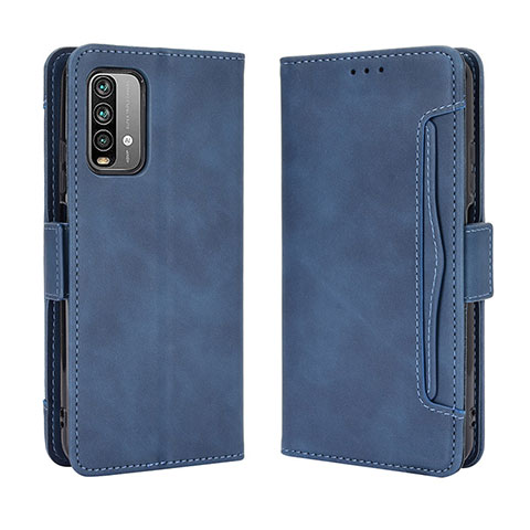 Coque Portefeuille Livre Cuir Etui Clapet BY3 pour Xiaomi Redmi 9 Power Bleu