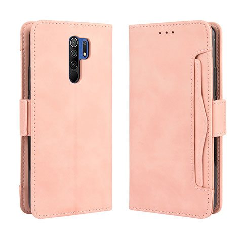 Coque Portefeuille Livre Cuir Etui Clapet BY3 pour Xiaomi Redmi 9 Prime India Rose