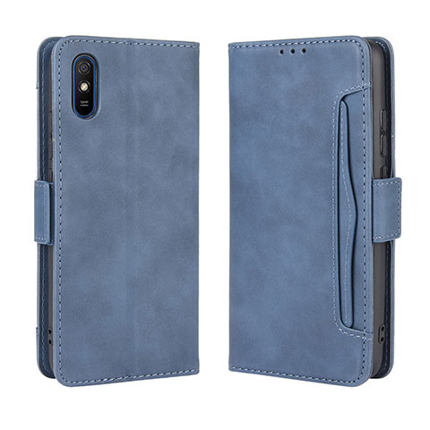 Coque Portefeuille Livre Cuir Etui Clapet BY3 pour Xiaomi Redmi 9i Bleu