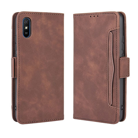 Coque Portefeuille Livre Cuir Etui Clapet BY3 pour Xiaomi Redmi 9i Marron