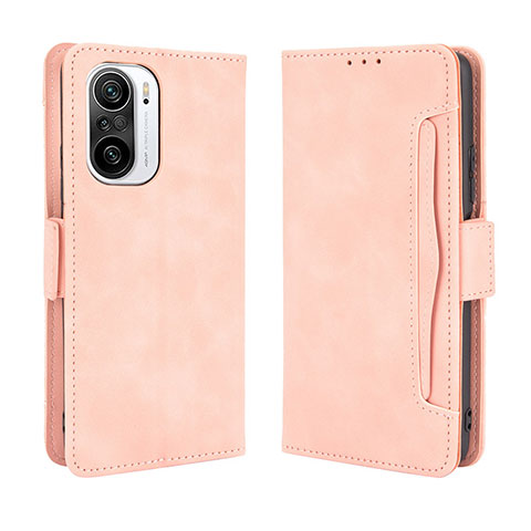 Coque Portefeuille Livre Cuir Etui Clapet BY3 pour Xiaomi Redmi K40 Pro+ Plus 5G Rose