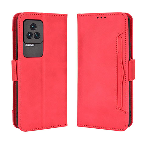 Coque Portefeuille Livre Cuir Etui Clapet BY3 pour Xiaomi Redmi K50 5G Rouge