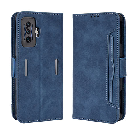 Coque Portefeuille Livre Cuir Etui Clapet BY3 pour Xiaomi Redmi K50 Gaming 5G Bleu