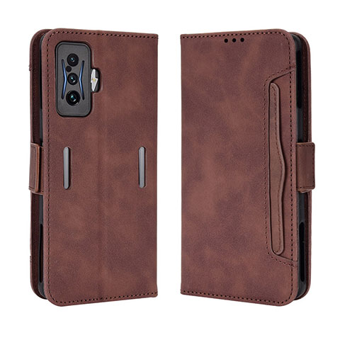 Coque Portefeuille Livre Cuir Etui Clapet BY3 pour Xiaomi Redmi K50 Gaming 5G Marron