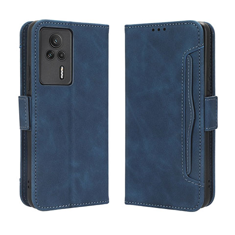 Coque Portefeuille Livre Cuir Etui Clapet BY3 pour Xiaomi Redmi K60E 5G Bleu