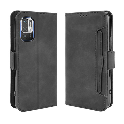 Coque Portefeuille Livre Cuir Etui Clapet BY3 pour Xiaomi Redmi Note 10 JE 5G Noir