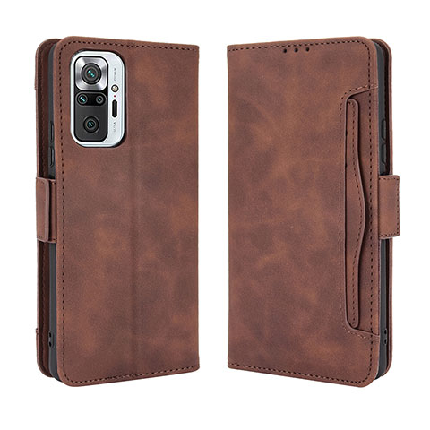 Coque Portefeuille Livre Cuir Etui Clapet BY3 pour Xiaomi Redmi Note 10 Pro 4G Marron