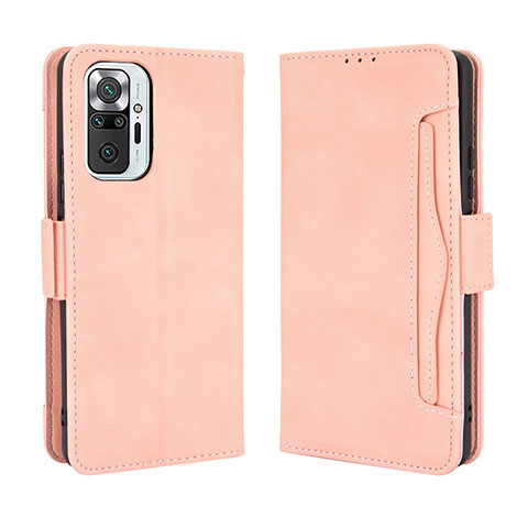 Coque Portefeuille Livre Cuir Etui Clapet BY3 pour Xiaomi Redmi Note 10 Pro 4G Rose