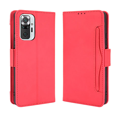 Coque Portefeuille Livre Cuir Etui Clapet BY3 pour Xiaomi Redmi Note 10 Pro 4G Rouge