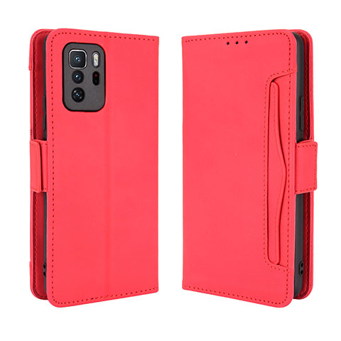 Coque Portefeuille Livre Cuir Etui Clapet BY3 pour Xiaomi Redmi Note 10 Pro 5G Rouge