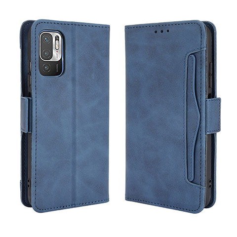 Coque Portefeuille Livre Cuir Etui Clapet BY3 pour Xiaomi Redmi Note 10T 5G Bleu