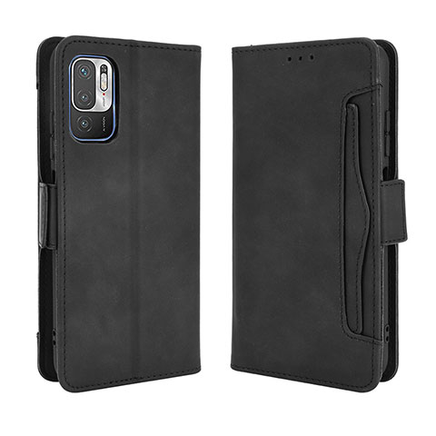 Coque Portefeuille Livre Cuir Etui Clapet BY3 pour Xiaomi Redmi Note 10T 5G Noir