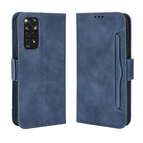 Coque Portefeuille Livre Cuir Etui Clapet BY3 pour Xiaomi Redmi Note 11 4G (2022) Bleu