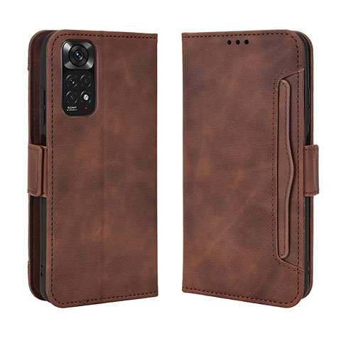 Coque Portefeuille Livre Cuir Etui Clapet BY3 pour Xiaomi Redmi Note 11 4G (2022) Marron