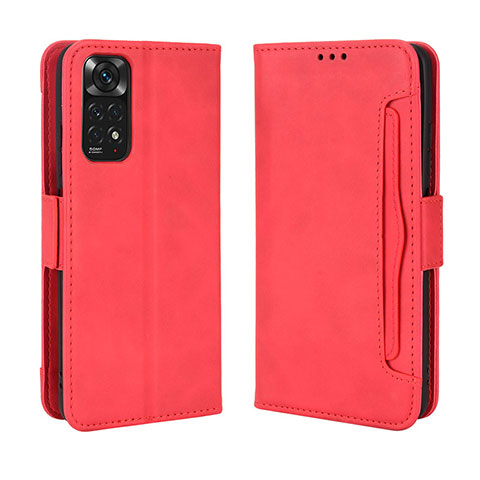 Coque Portefeuille Livre Cuir Etui Clapet BY3 pour Xiaomi Redmi Note 11 4G (2022) Rouge