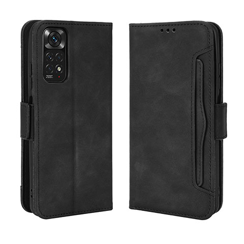 Coque Portefeuille Livre Cuir Etui Clapet BY3 pour Xiaomi Redmi Note 11S 4G Noir