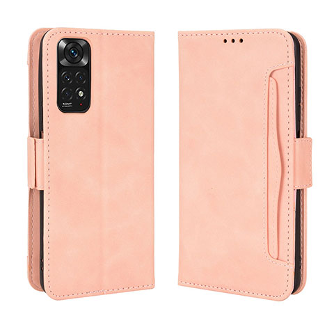 Coque Portefeuille Livre Cuir Etui Clapet BY3 pour Xiaomi Redmi Note 11S 4G Rose