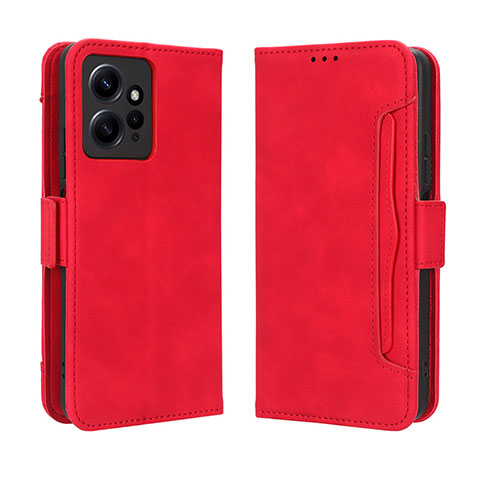 Coque Portefeuille Livre Cuir Etui Clapet BY3 pour Xiaomi Redmi Note 12 4G Rouge