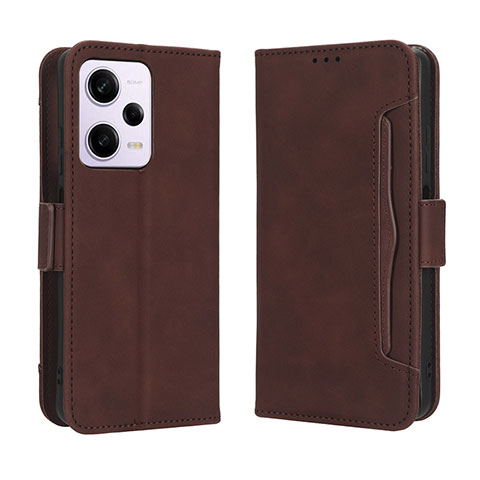 Coque Portefeuille Livre Cuir Etui Clapet BY3 pour Xiaomi Redmi Note 12 Explorer Marron