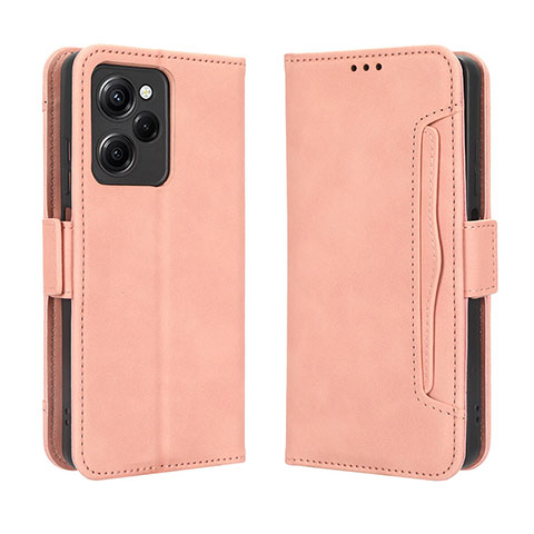 Coque Portefeuille Livre Cuir Etui Clapet BY3 pour Xiaomi Redmi Note 12 Pro Speed 5G Rose