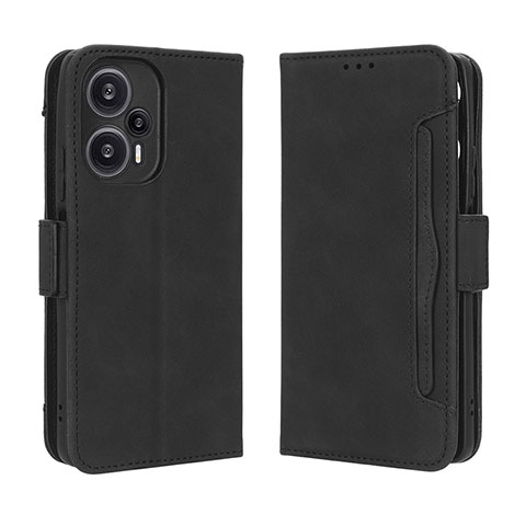 Coque Portefeuille Livre Cuir Etui Clapet BY3 pour Xiaomi Redmi Note 12 Turbo 5G Noir