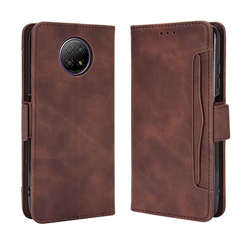 Coque Portefeuille Livre Cuir Etui Clapet BY3 pour Xiaomi Redmi Note 9T 5G Marron