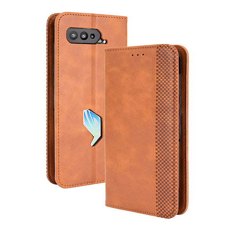 Coque Portefeuille Livre Cuir Etui Clapet BY4 pour Asus ROG Phone 5 Pro Marron