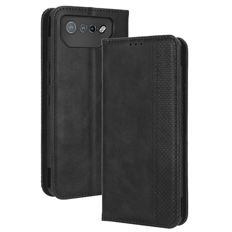 Coque Portefeuille Livre Cuir Etui Clapet BY4 pour Asus ROG Phone 7 Ultimate Noir