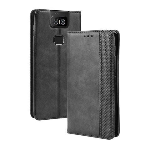 Coque Portefeuille Livre Cuir Etui Clapet BY4 pour Asus Zenfone 6 ZS630KL Noir