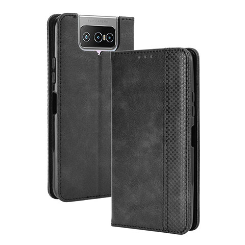 Coque Portefeuille Livre Cuir Etui Clapet BY4 pour Asus Zenfone 7 ZS670KS Noir