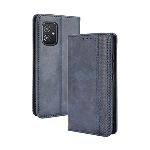 Coque Portefeuille Livre Cuir Etui Clapet BY4 pour Asus ZenFone 8 Mini Bleu