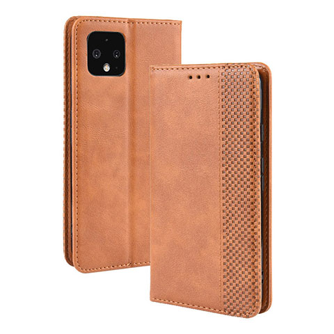 Coque Portefeuille Livre Cuir Etui Clapet BY4 pour Google Pixel 4 Marron