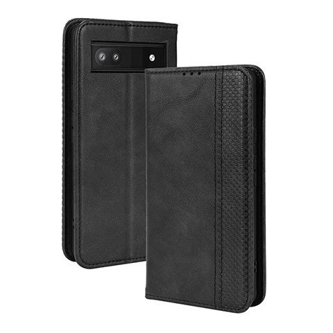 Coque Portefeuille Livre Cuir Etui Clapet BY4 pour Google Pixel 6a 5G Noir