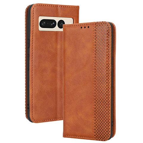 Coque Portefeuille Livre Cuir Etui Clapet BY4 pour Google Pixel 7 Pro 5G Marron