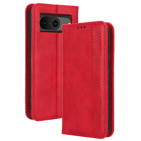 Coque Portefeuille Livre Cuir Etui Clapet BY4 pour Google Pixel 8 5G Rouge