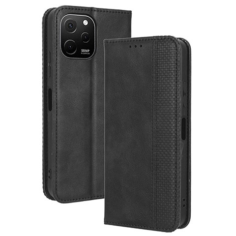 Coque Portefeuille Livre Cuir Etui Clapet BY4 pour Huawei Enjoy 50z Noir