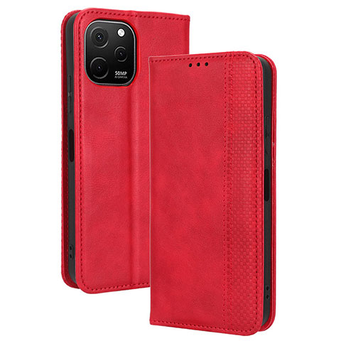 Coque Portefeuille Livre Cuir Etui Clapet BY4 pour Huawei Enjoy 50z Rouge