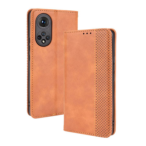 Coque Portefeuille Livre Cuir Etui Clapet BY4 pour Huawei Honor 50 5G Marron