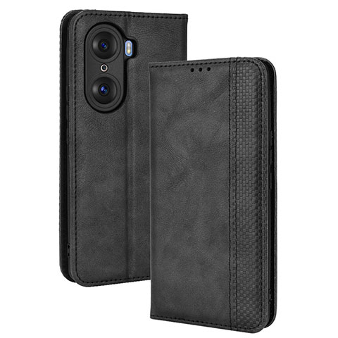 Coque Portefeuille Livre Cuir Etui Clapet BY4 pour Huawei Honor 60 Pro 5G Noir